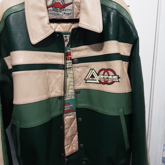 VINTAGE AVIREX VARSITY LEATHER JACKET - Picture 12 of 17